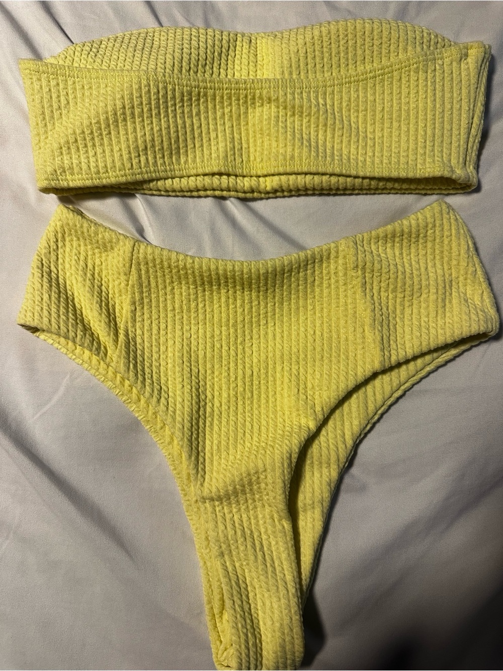 Yellow Bandeau Bikini Set